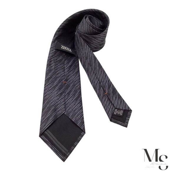 ZEGNA Current Black & Gray Abstract Art Luxury Silk Tie Italy W: 3" EX COND - Picture 2 of 6